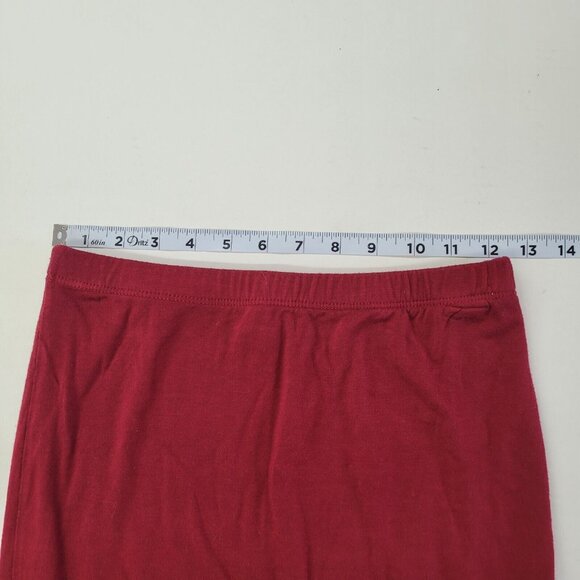 Poetry Skirt Womens S Red Double Knit Long Straight Pencil Elastic Waist Stretch - Picture 4 of 6